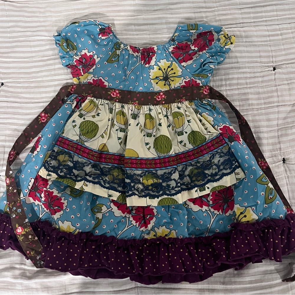 Matilda Jane Blue and Red Floral Kids Dress